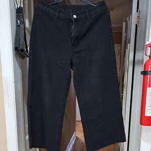 SHEIN Black Petite Wide Leg Pants